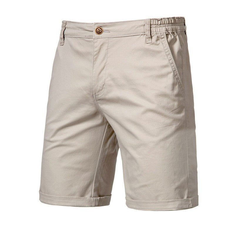 Straight Slim Cropped Pants Plus Size Solid Color Men's Clothing