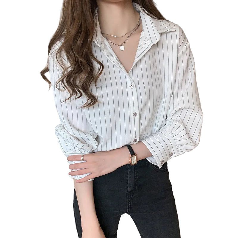 Chiffon  Striped Shirt