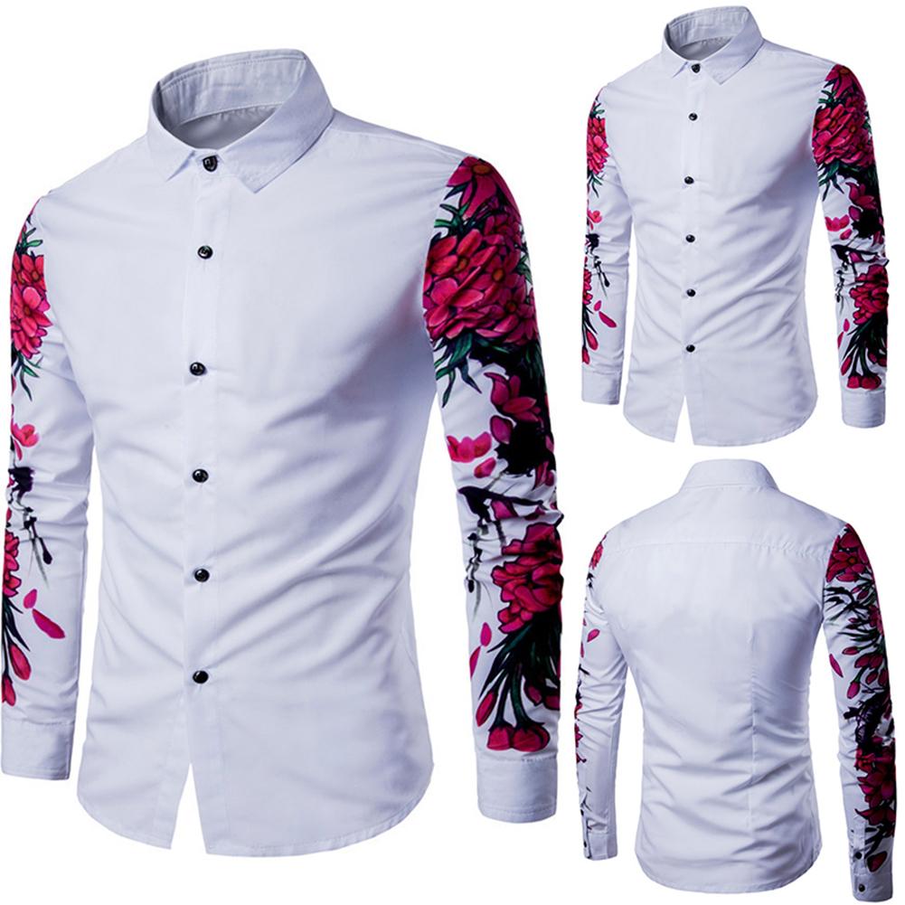 Digital Print Plum Blossom Long Sleeved Shirt