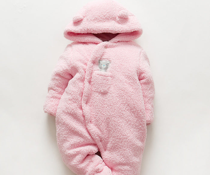 lamb winter cotton newborn baby skin thickening climb Siamese clothes cotton