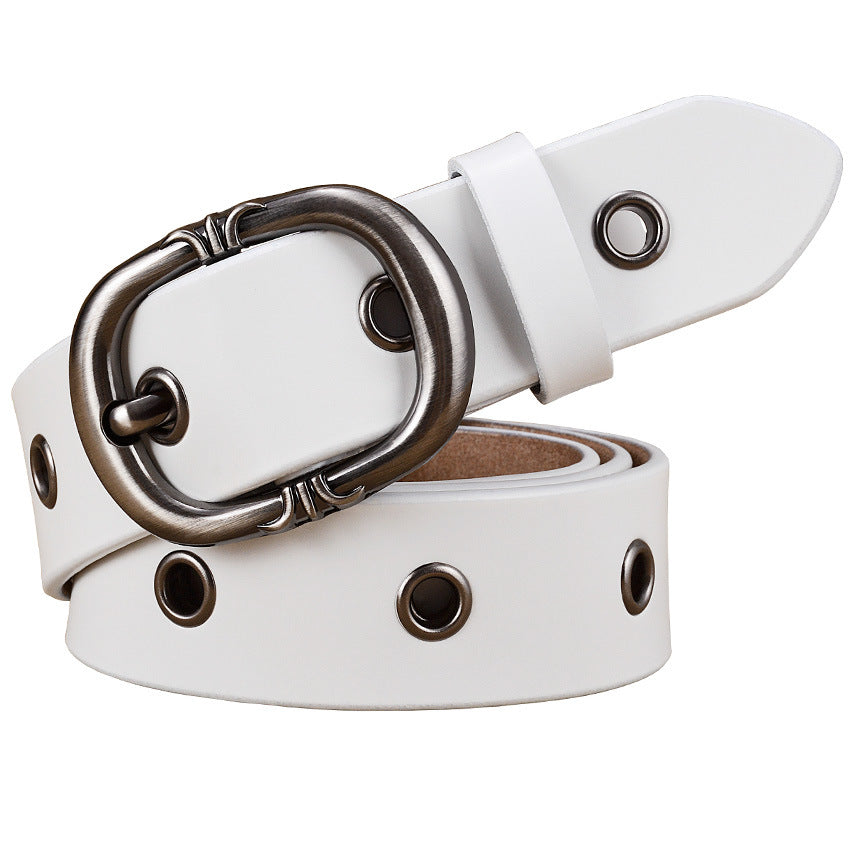 Leather Belt Fashion Two-layer Cowhide Alloy Pin Buckle Belt