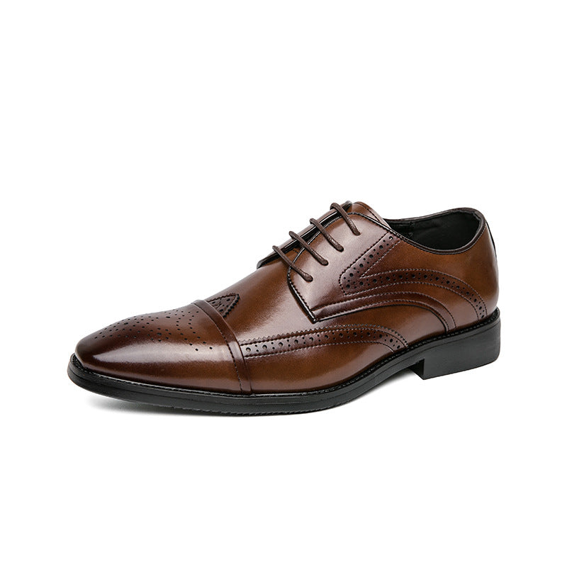 British Style Low-top Leather Shoes Plus Size Lace Up