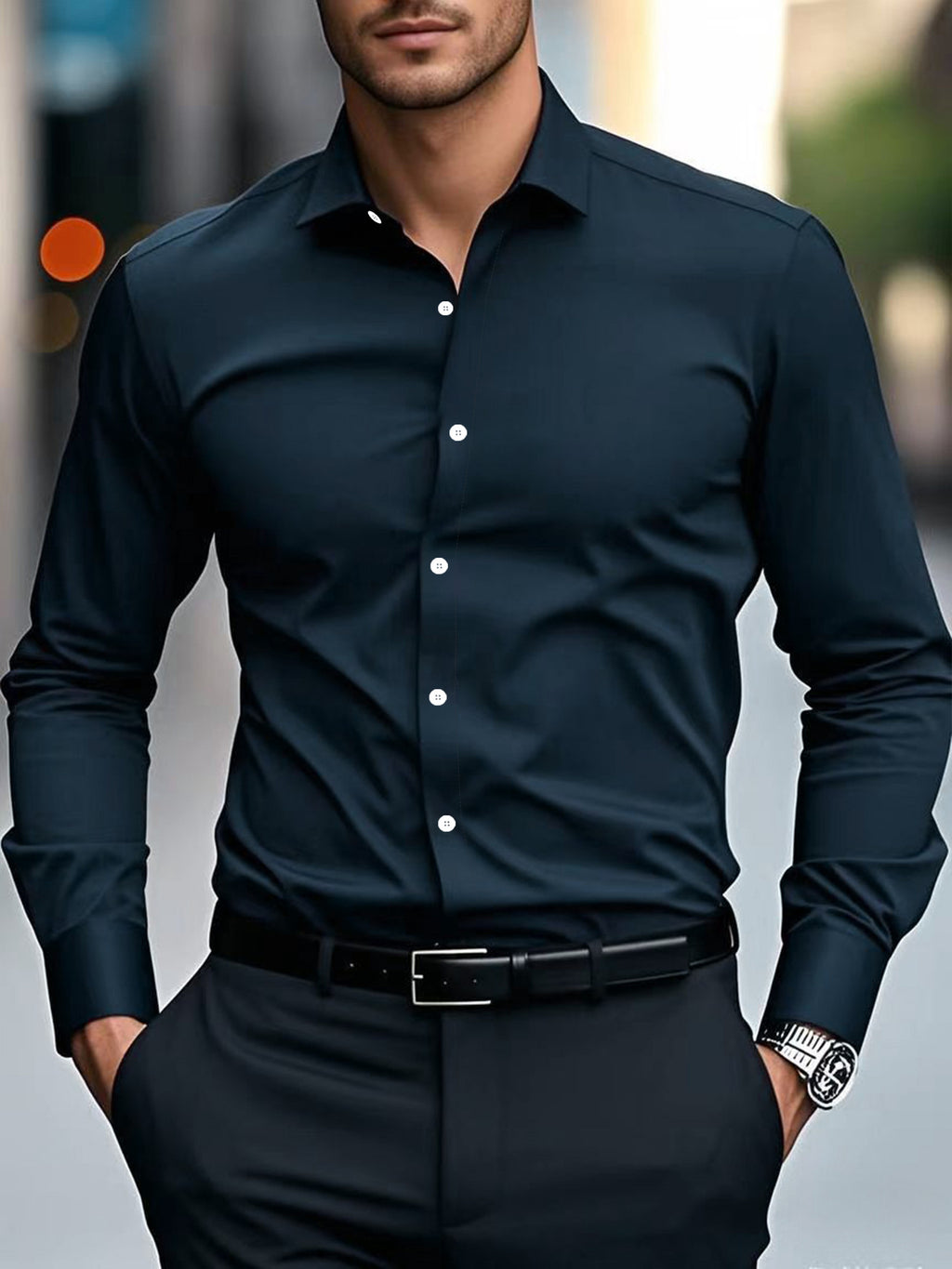 Long-sleeved White Shirt Formal Wear Slim Fit Business Workwear