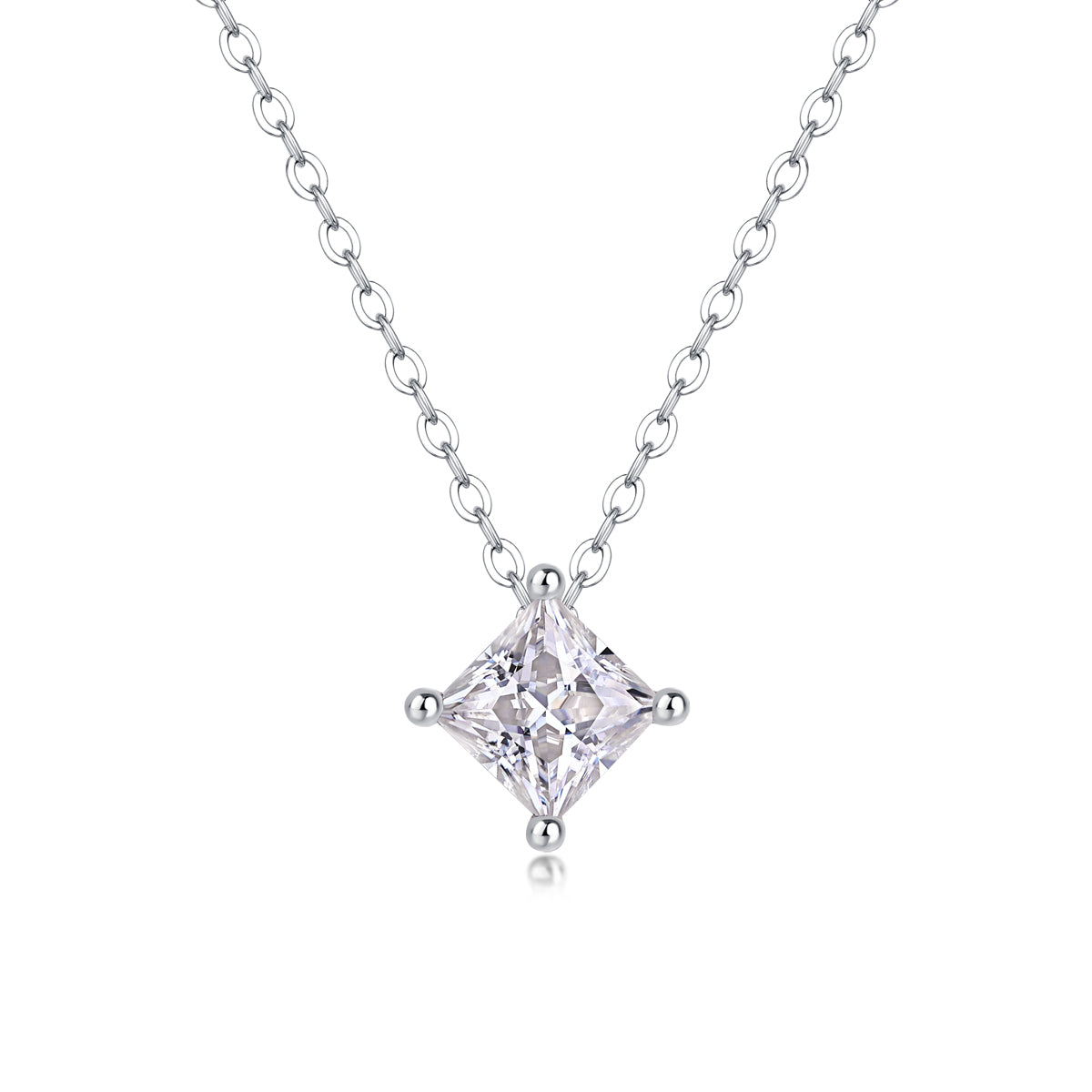 Stay Together - A Fashionable And Trendy Necklace Pendant Set With Top-quality Moissanite S925 And Silver Plated With Platinum Can Be Tested With A Diamond Pen.