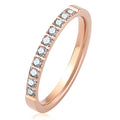 Titanium Steel Rose Gold Full Diamond Ring Stainless Steel Simple Creative Zircon Couple Female Ring Jewelry