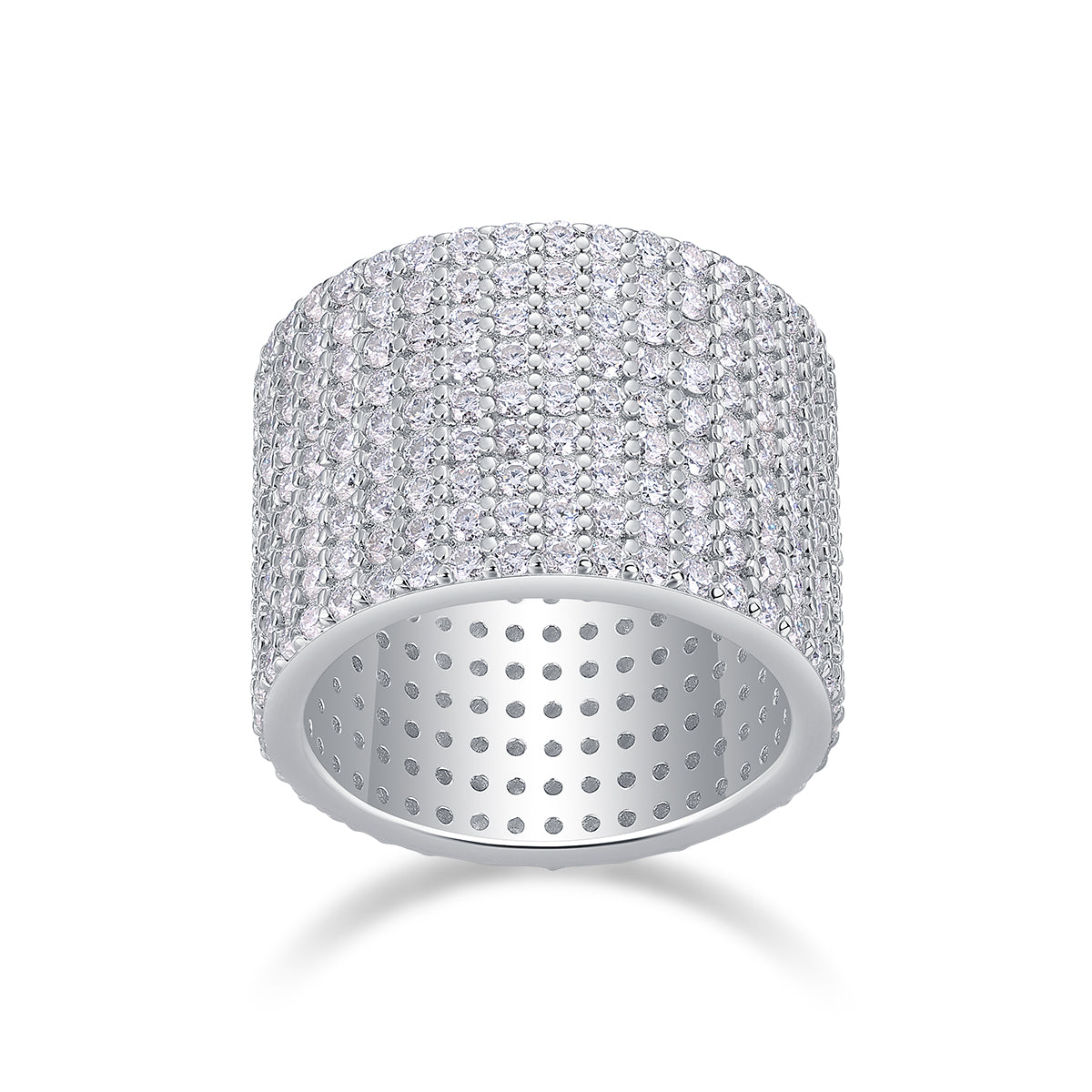 Bright Stars - A Wedding Ring Set With Top-quality Moissanite S925 Silver And Platinum-plated Diamond. The Ring Can Be Inspected With A Diamond Pen