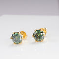 S925 Silver 1 Karat D Color Moissanite Stud Earrings Blue Green Gold
