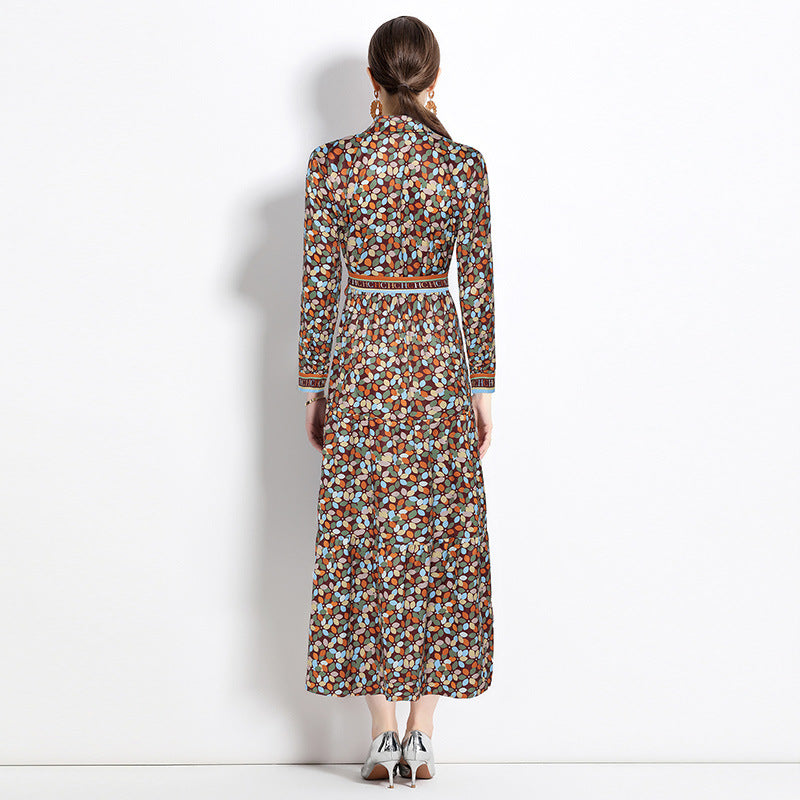 Slim-fit Positioning Printing Dress