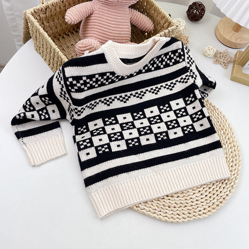 Korean Version Of Plaid Cardigan For Children