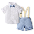 Gentleman Dress British Style Short Sleeve Back Children Suit