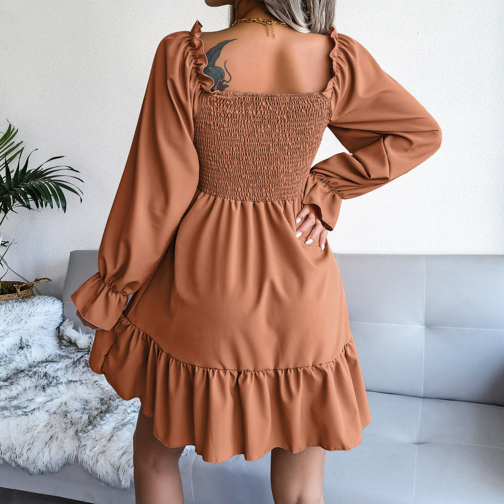 Flared Long Sleeve Dress
