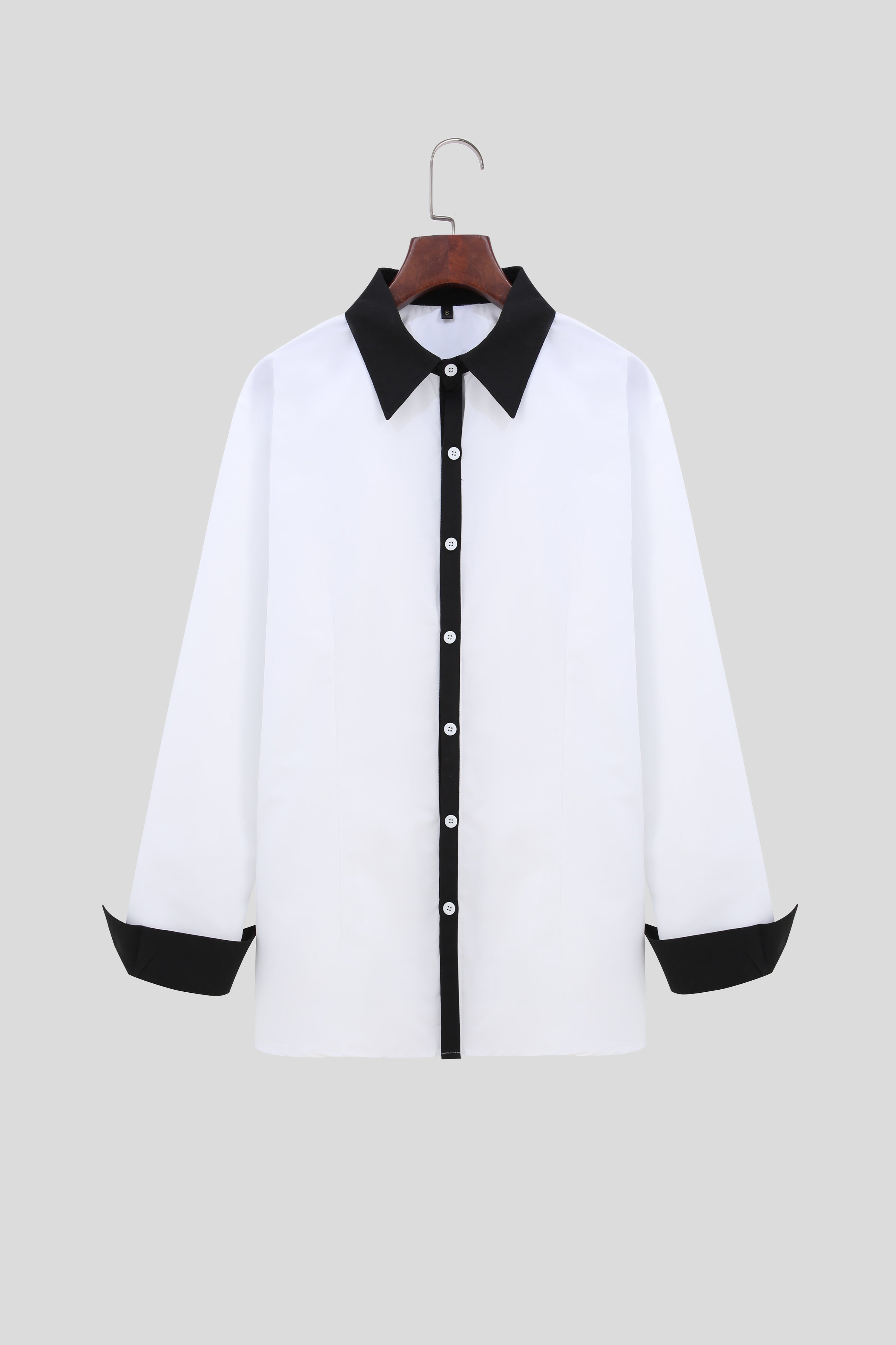 Business And Fashionable Long-sleeved Shirt With Contrasting Colors For A Teenage Man