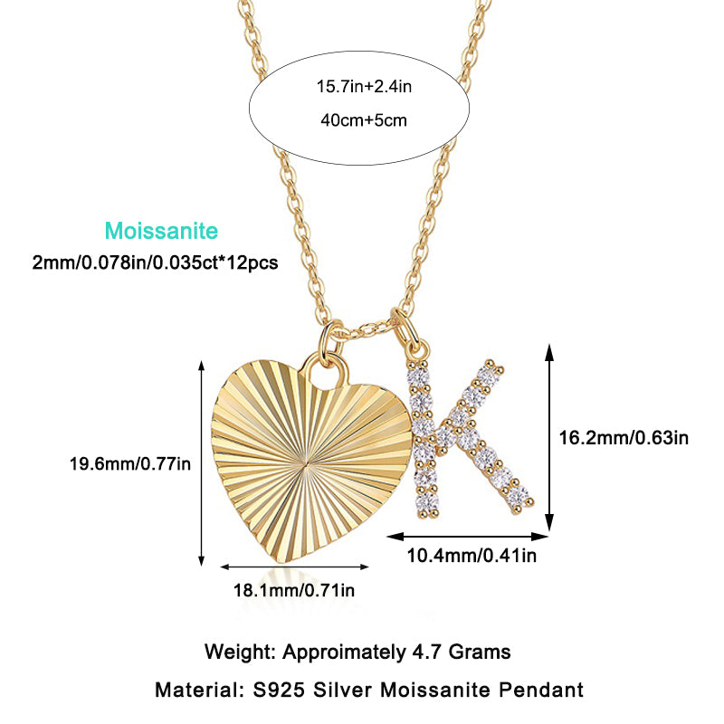 Heart Secret - A Fashionable And Trendy Necklace Pendant Set With Top-quality Moissanite S925 And Silver Plated With Gold Can Be Tested With A Diamond Pen