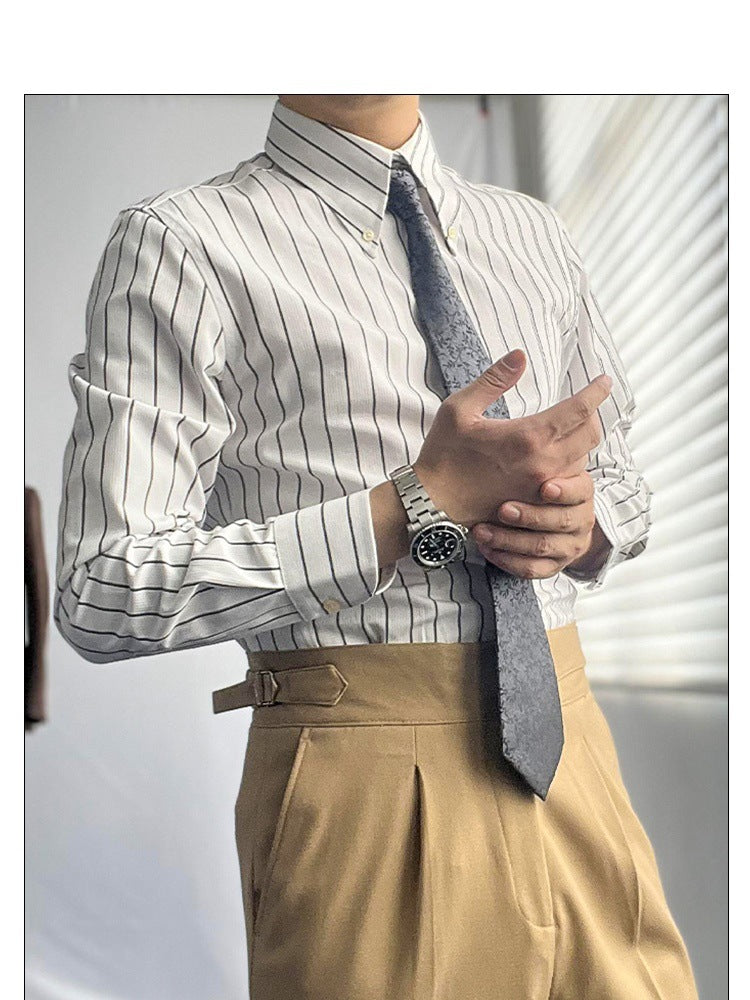 Retro Long Sleeve Striped Shirt