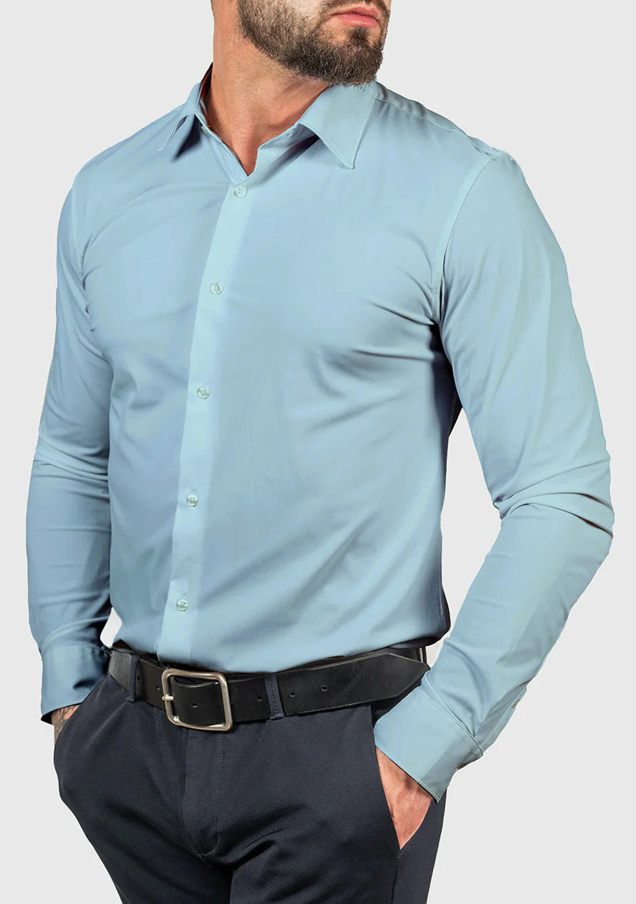Men's Long Sleeve Shirt Slim Fit Shirt Business Casual White Shirt