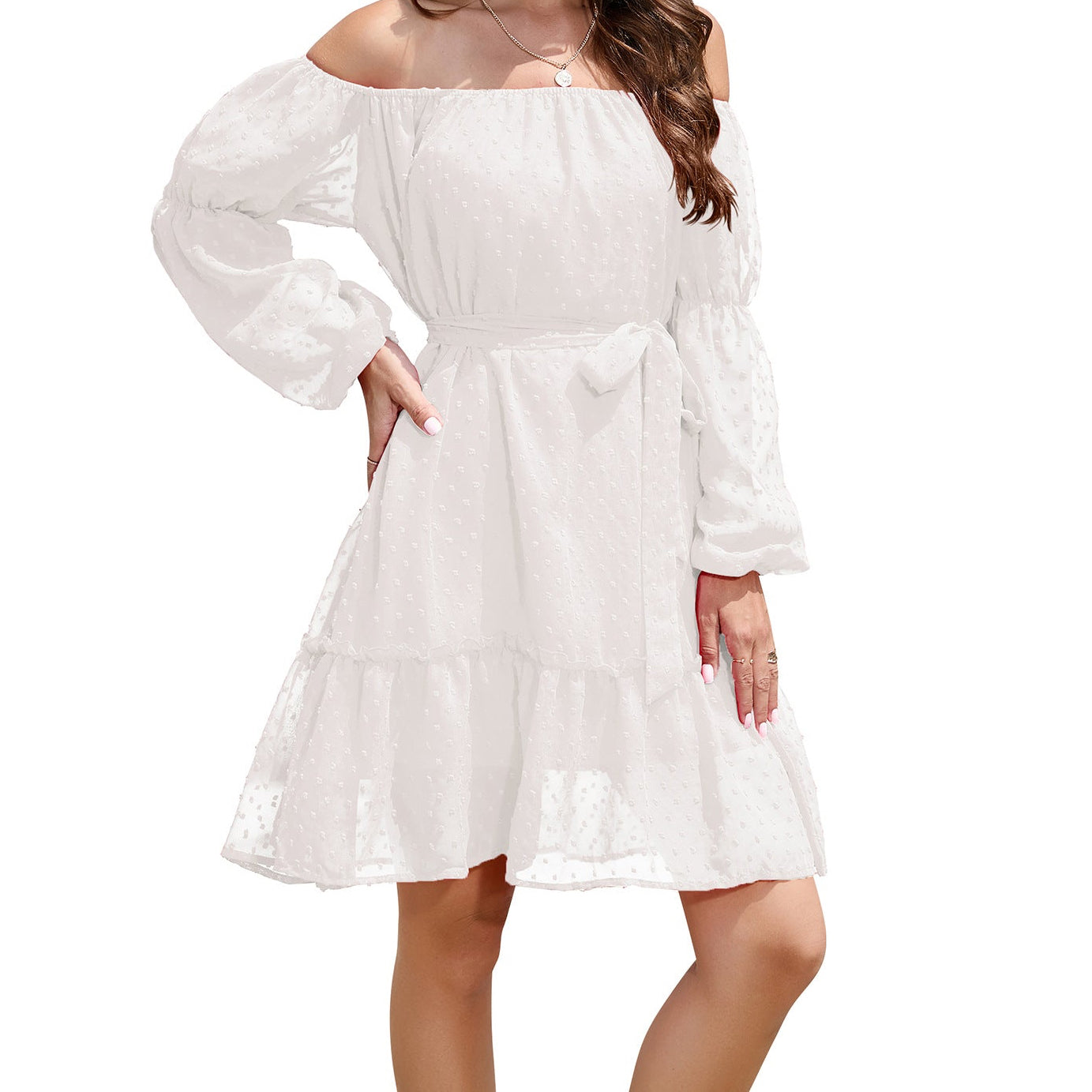 Fashion One-shoulder Long Sleeve Dress