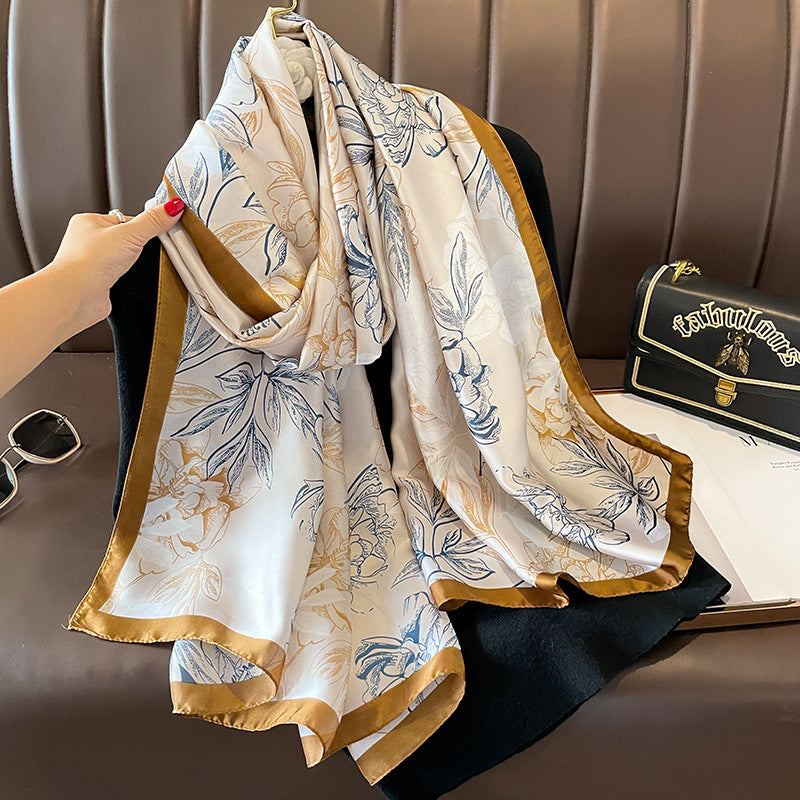 Silk Scarf Bright Butterfly  Long Shawl