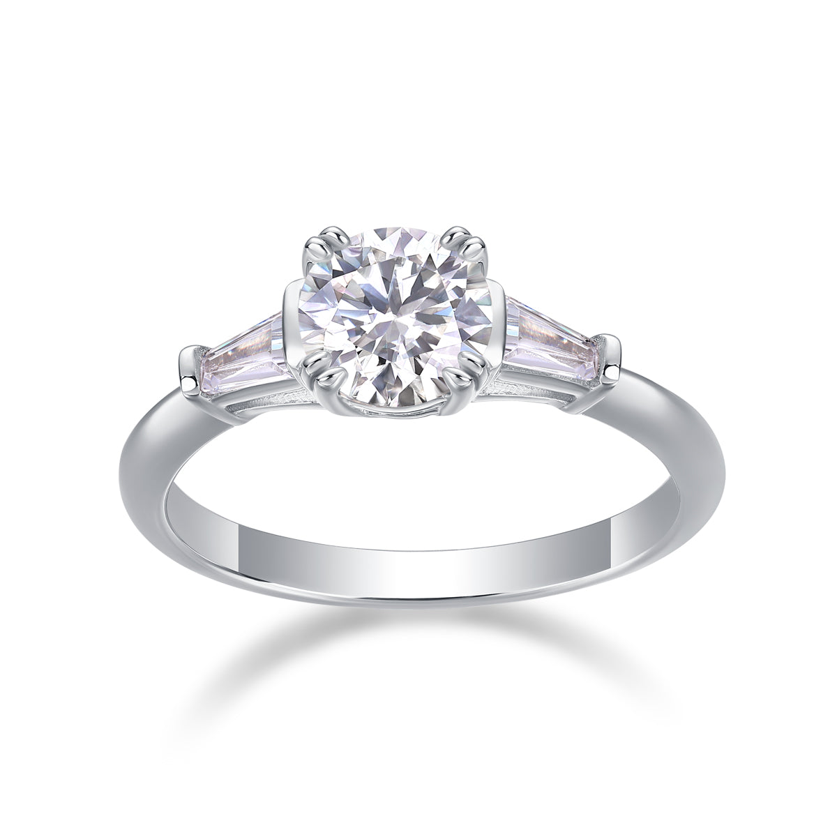 GODDNESS- Set With Top-quality Moissanite S925, Silver And Platinum-plated Diamond Wedding Ring. The Ring Can Be Tested With A Diamond Pen In Yellow Gold And Rose Gold
