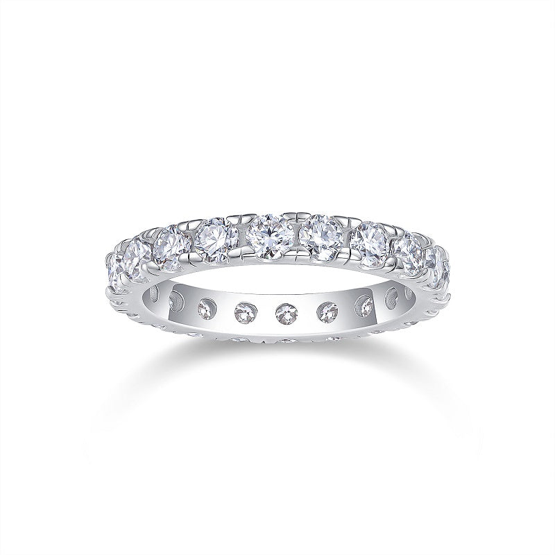 Spring Breeze For Ten Miles - A Wedding Ring Set With 0.1-carat Top-quality Moissanite S925 Silver And Platinum-plated Diamond Can Be Inspected With A Diamond Pen