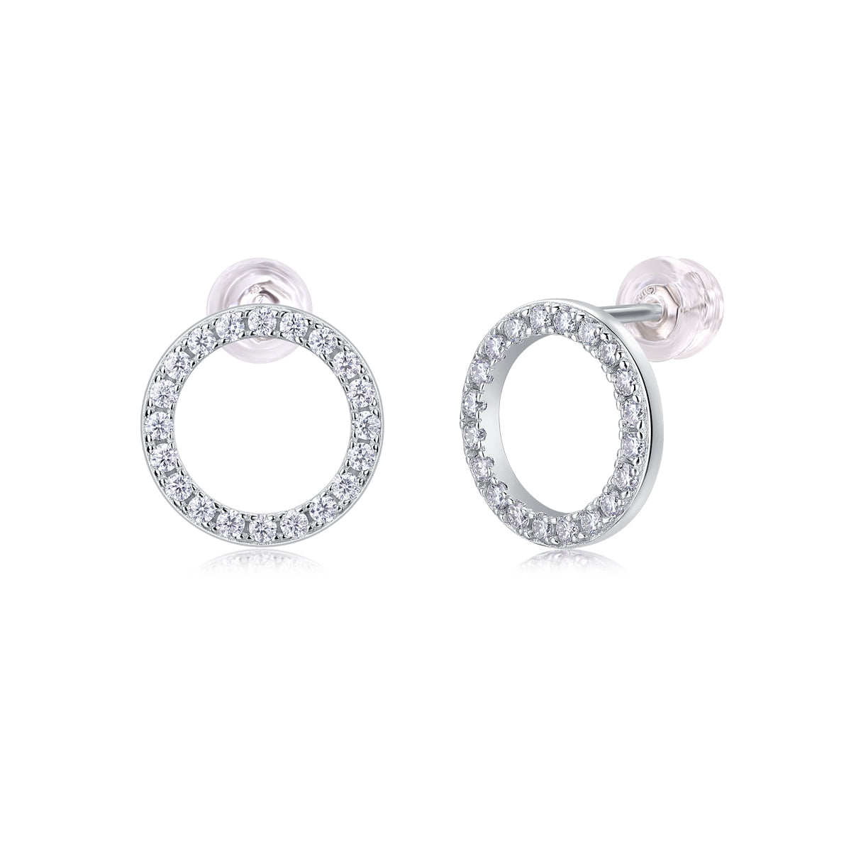 Explore - The Fashionable And Trendy Earrings Set With Top-quality Moissanite S925 Silver And Platinum-plated Stud Earrings Can Be Tested With A Diamond Pen