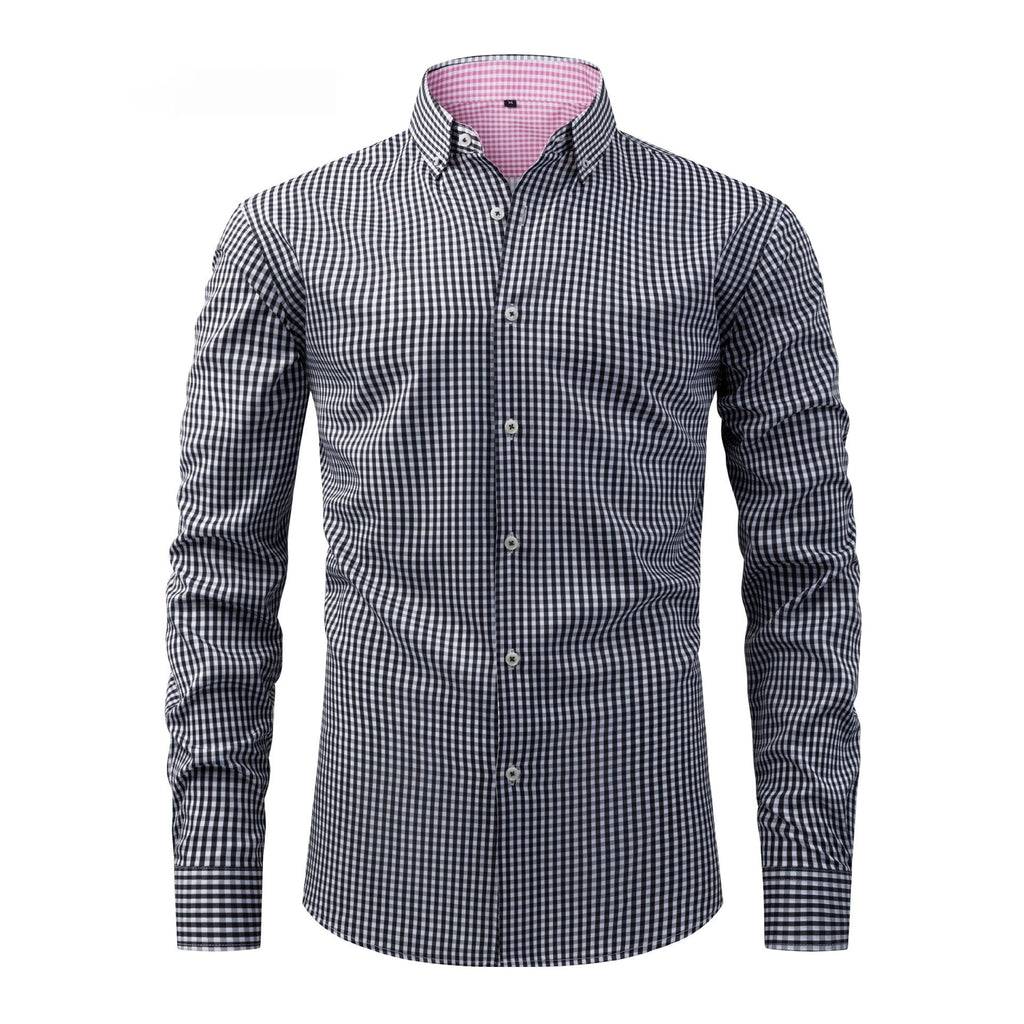 Mens Four-Way Stretch Digital-Print Long-Sleeve Collared Shirt