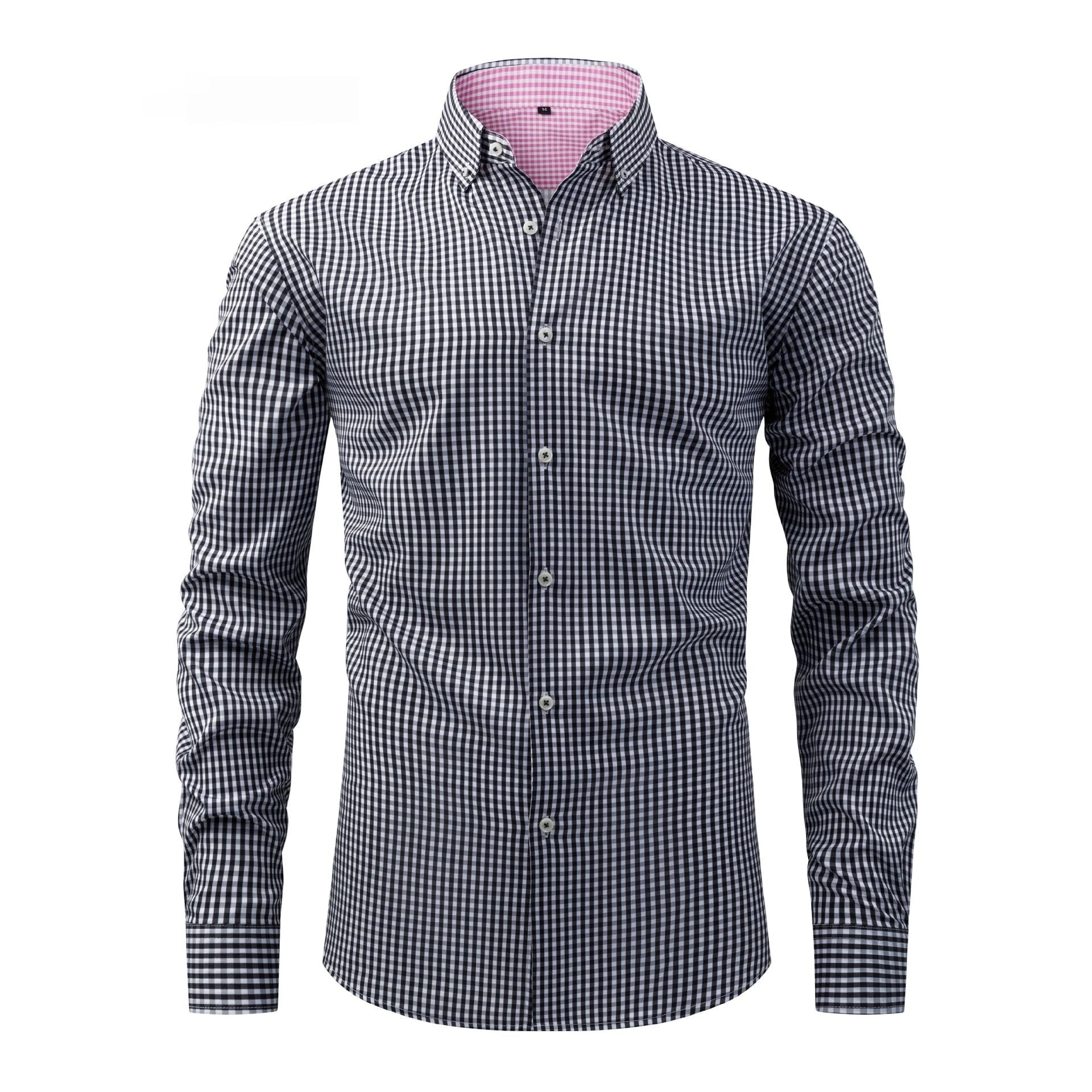 Mens Four-Way Stretch Digital-Print Long-Sleeve Collared Shirt
