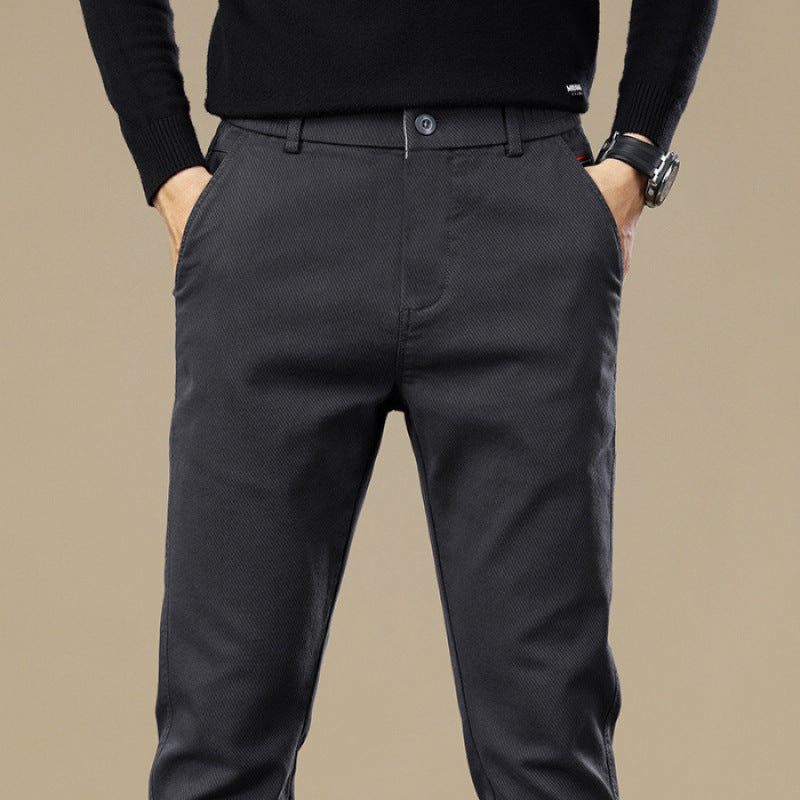 Men's Fleece-lined Slim Fit  Casual Pants