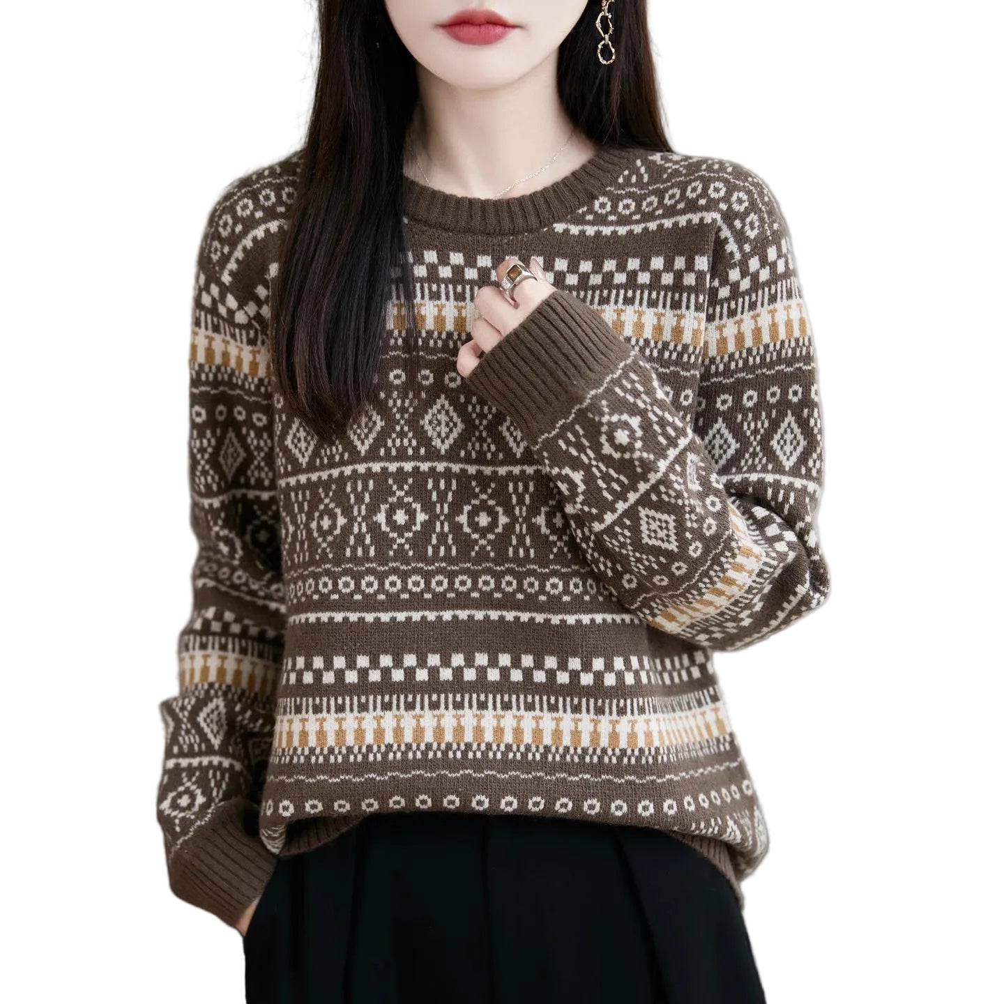 Crew-Neck Pullover Sweater