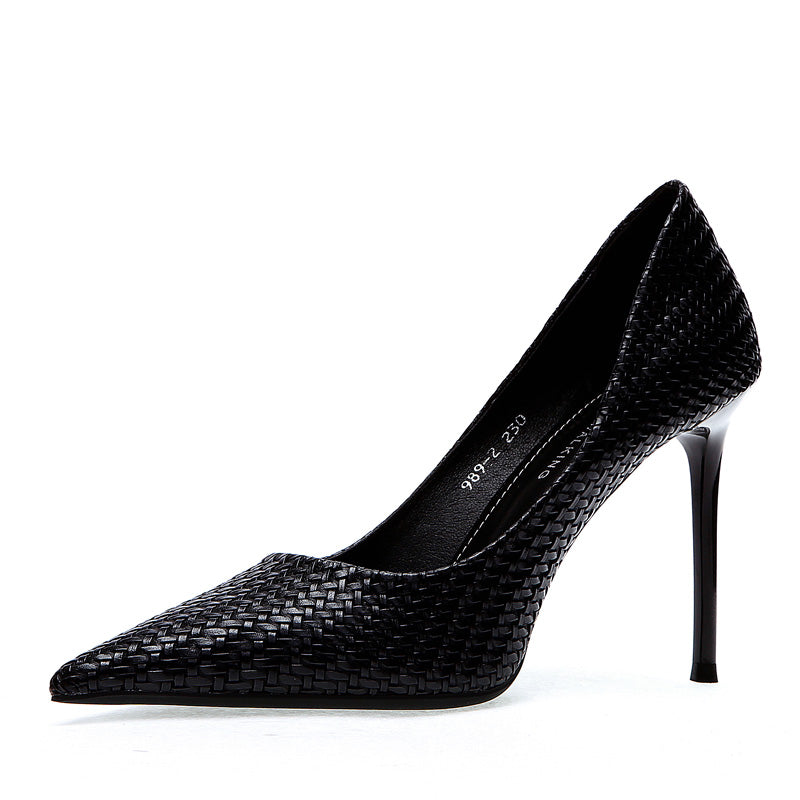 Women’s Stiletto Leather Fashion Shoes | Diamond Sadaf