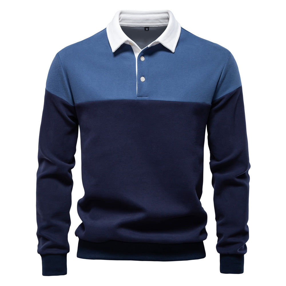 Men's Casual Long-sleeved Polo Collar Sweater