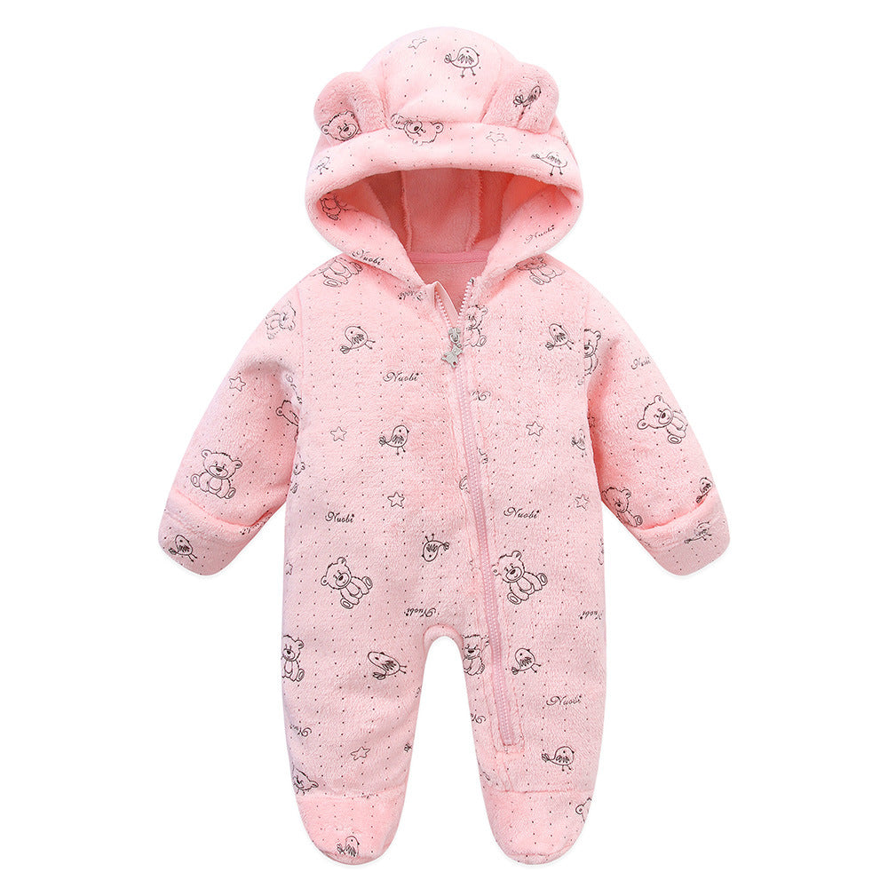 Newborn Clothes Baby Fleece-lined Jumpsuit