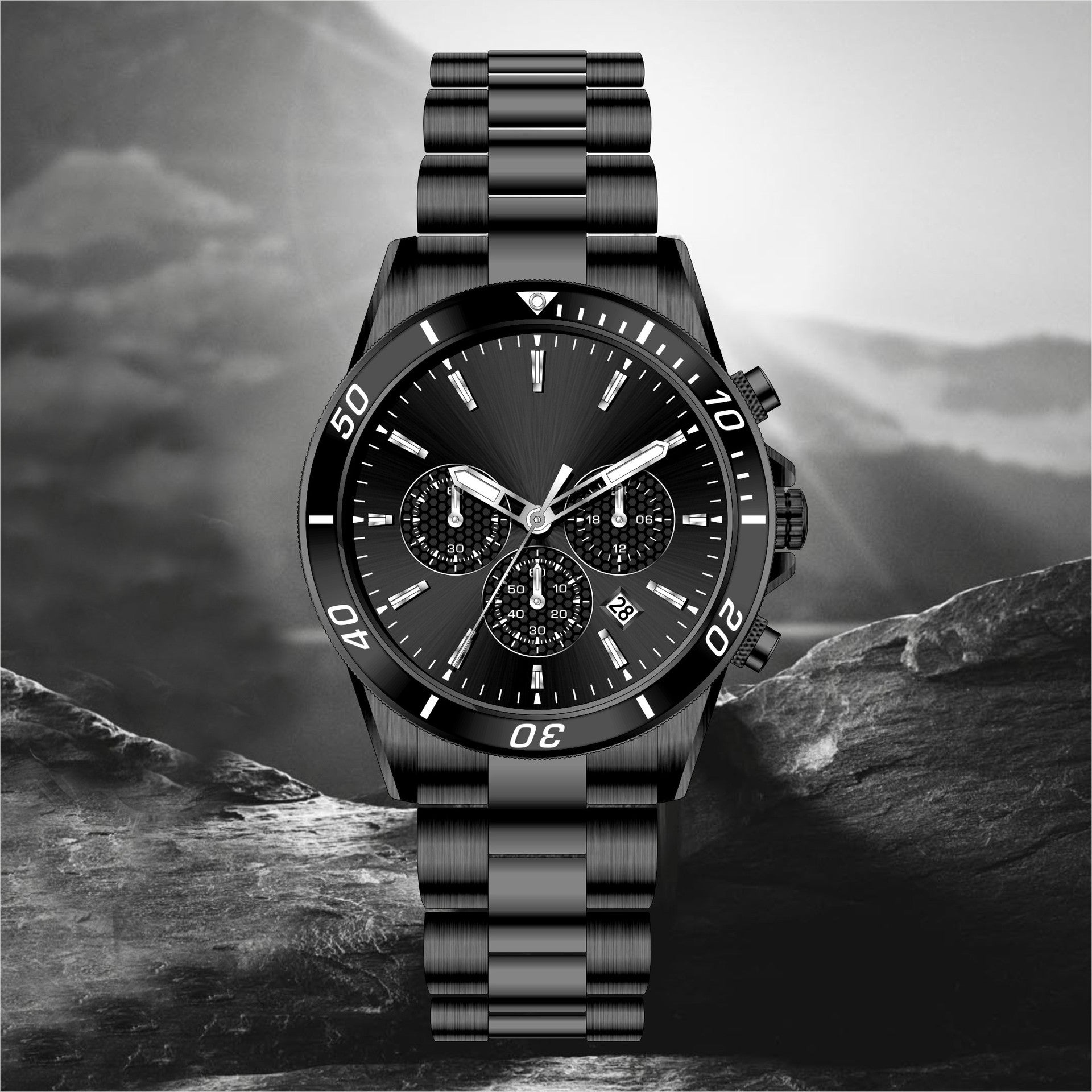 High-End Business Steel-Strap Mens Quartz Watch