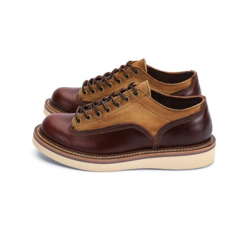 Retro Casual Low-top Thick-soled Breathable All-match Stitching Leather Shoes