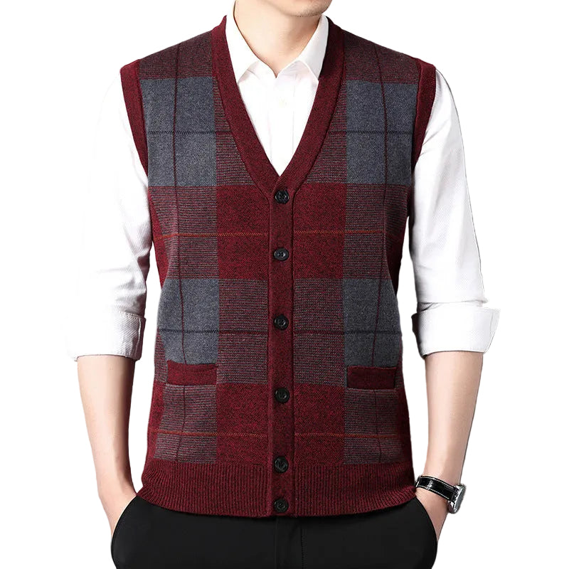 Men's Casual Loose Chicken Core Collar Knitted Vest