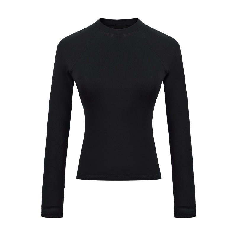 Top Long Sleeve Round Neck Raglan Sleeves T-shirt