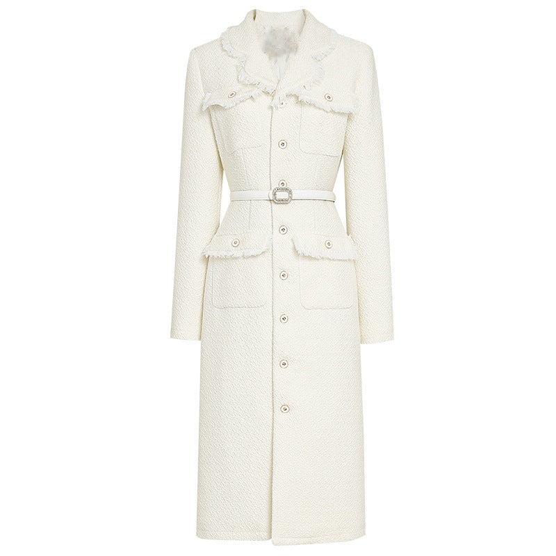 Women's Slim-fit Tweed Woolen Coat