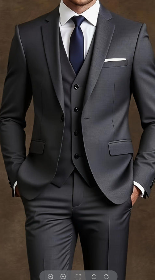 Men's Suit Set Wedding Host Business Three-piece Set