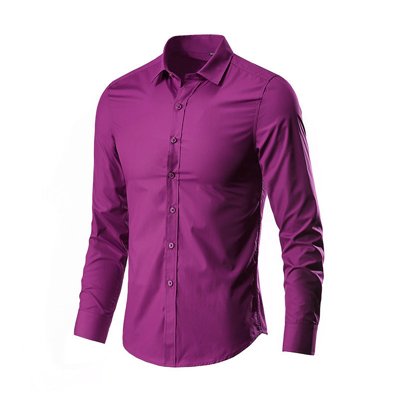 Simple Trendy Long-sleeve Slim Shirt