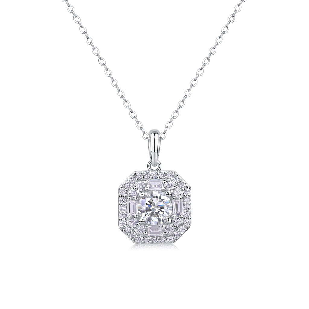 Small Square Bag - Set With Top-quality Moissanite, Fashionable And Light Luxury Jewelry, Silver Pendant Necklace S925, Silver-plated Platinum