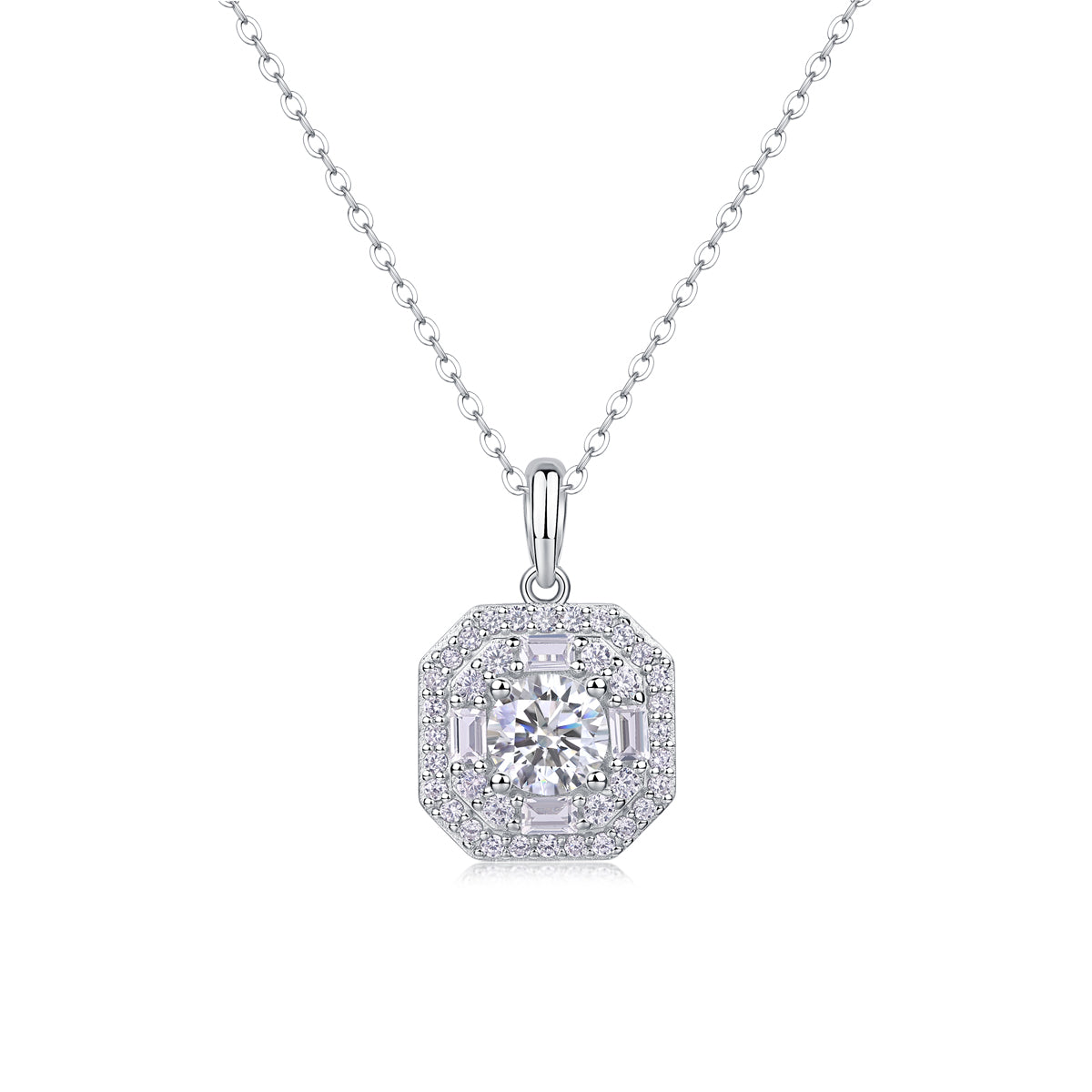 Small Square Bag - Set With Top-quality Moissanite, Fashionable And Light Luxury Jewelry, Silver Pendant Necklace S925, Silver-plated Platinum