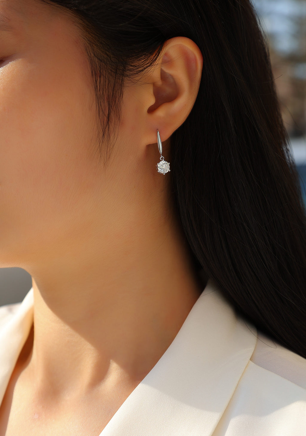 Jumping Wind - Earrings Set With 1-carat Top-quality Moissanite S925 Silver And Platinum-plated Stud Earrings, A Fashionable And Trendy Accessory That Can Be Tested With A Diamond Pen