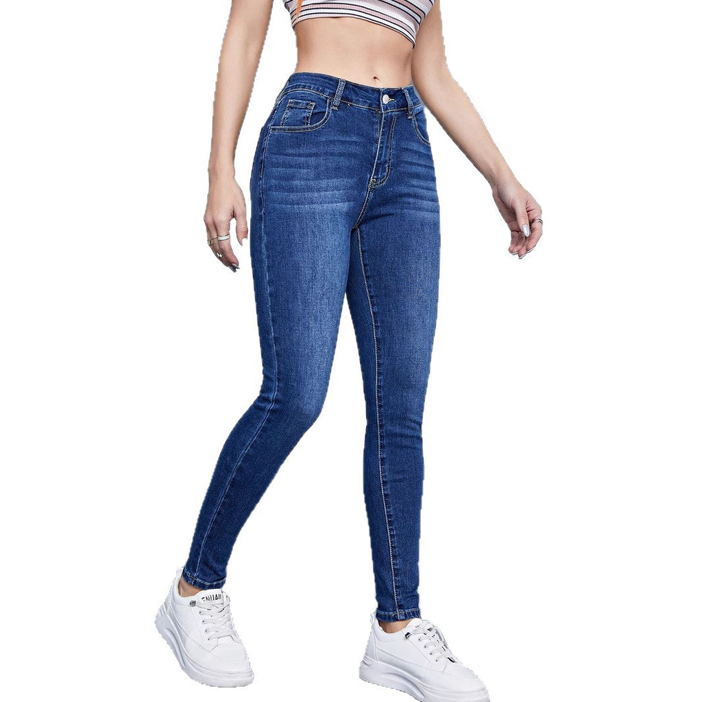 High-waisted Form-fitting Stretchy Skinny Pants
