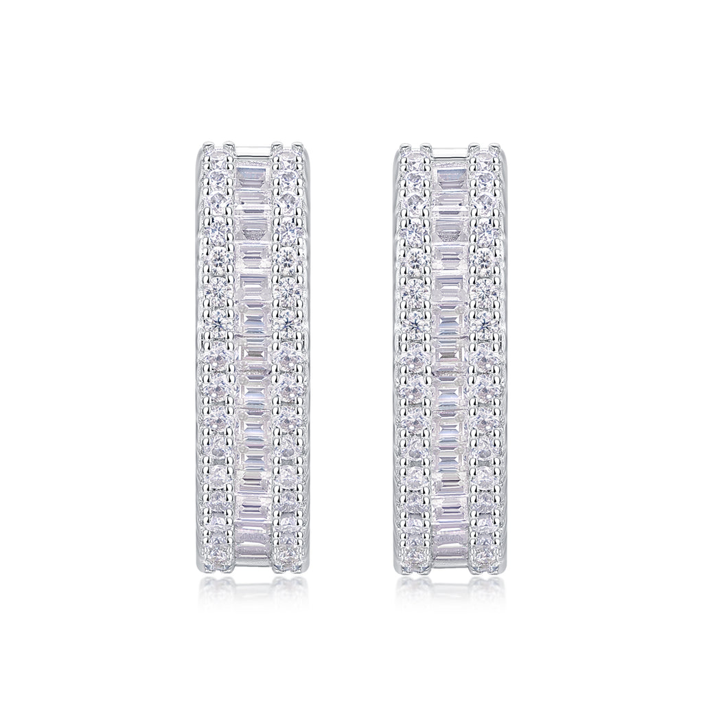 Weaving Light - Earrings Set With Top-quality Moissanite S925 Silver And Platinum-plated Stud Earrings, A Fashionable And Trendy Accessory, Can Be Detected In Gold Rose Gold With A Diamond Pen