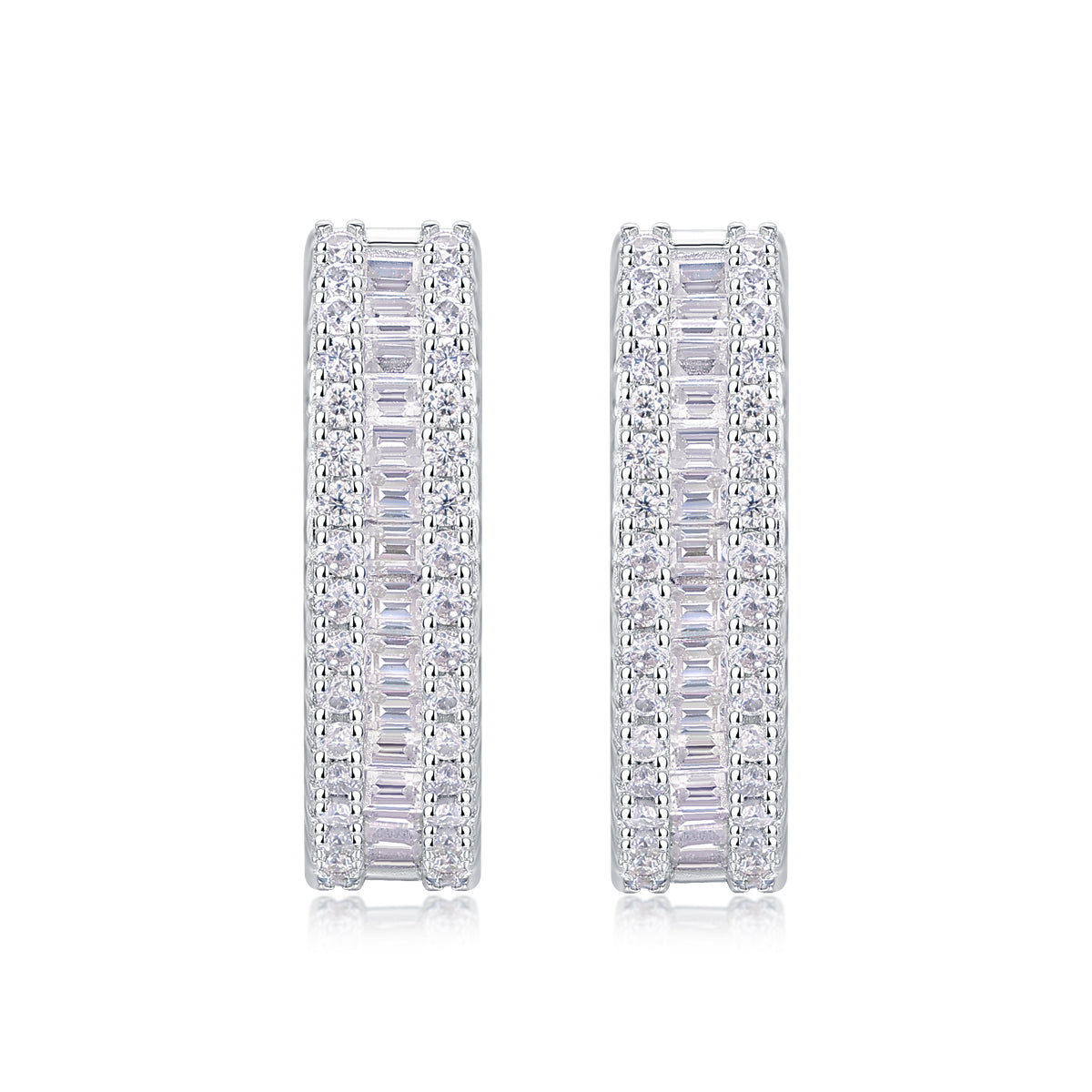 Weaving Light - Earrings Set With Top-quality Moissanite S925 Silver And Platinum-plated Stud Earrings, A Fashionable And Trendy Accessory, Can Be Detected In Gold Rose Gold With A Diamond Pen