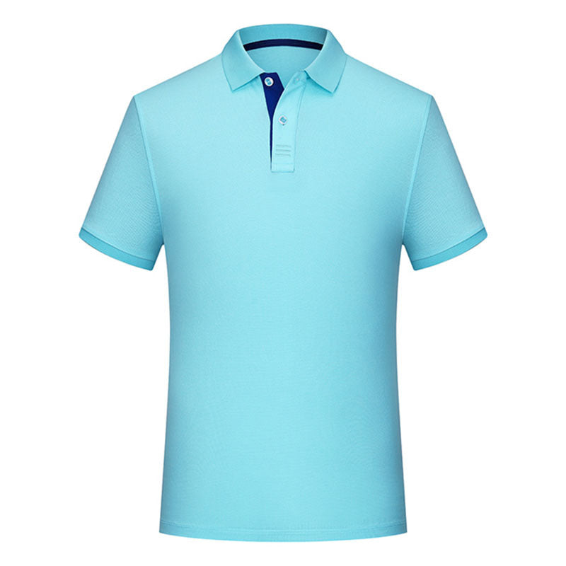 Solid Color Polo Collar Casual T-shirt