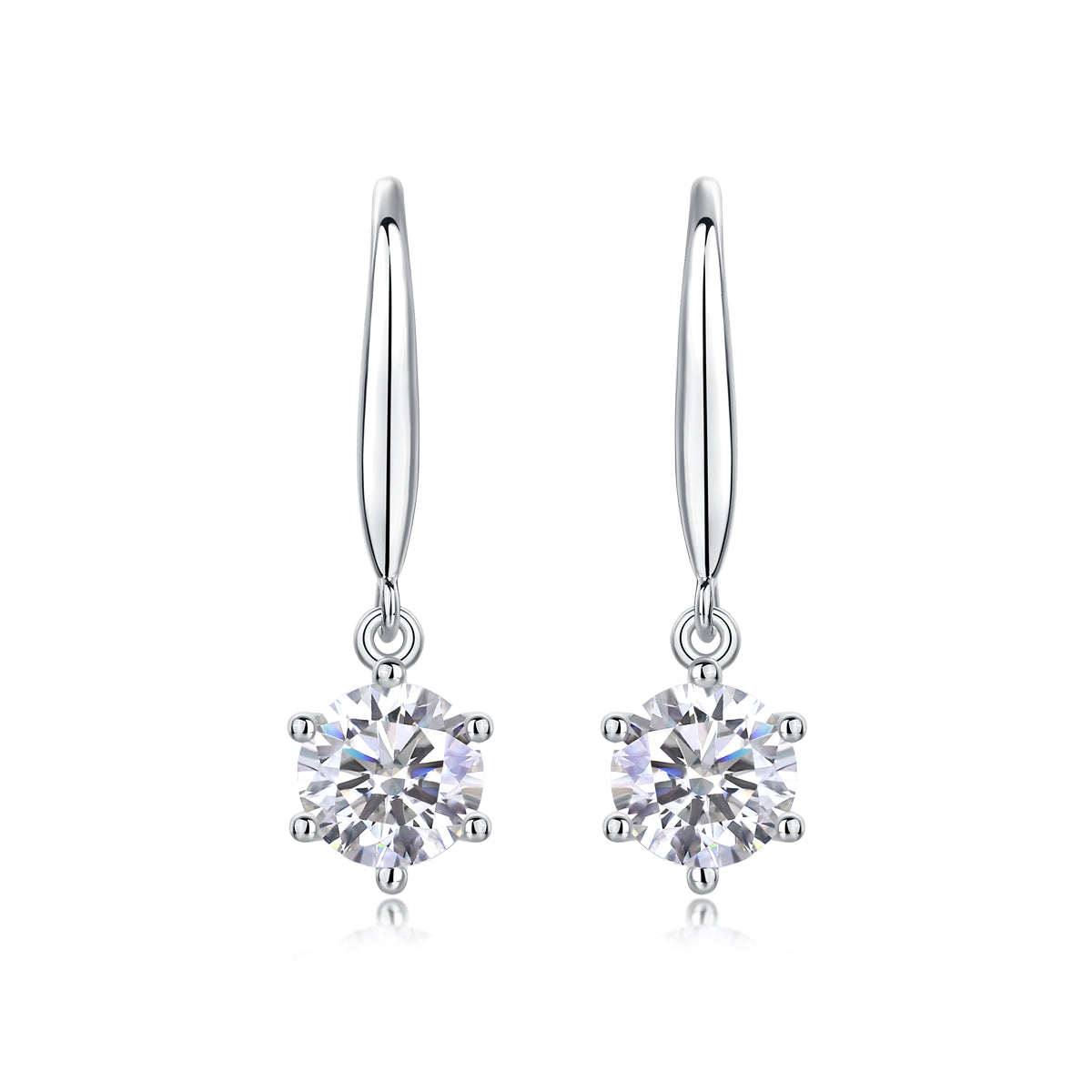 Jumping Wind - Earrings Set With 1-carat Top-quality Moissanite S925 Silver And Platinum-plated Stud Earrings, A Fashionable And Trendy Accessory That Can Be Tested With A Diamond Pen