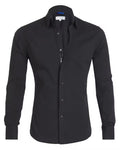 Men Hidden Zipper Oxford Shirt – Cotton Blend Long Sleeve
