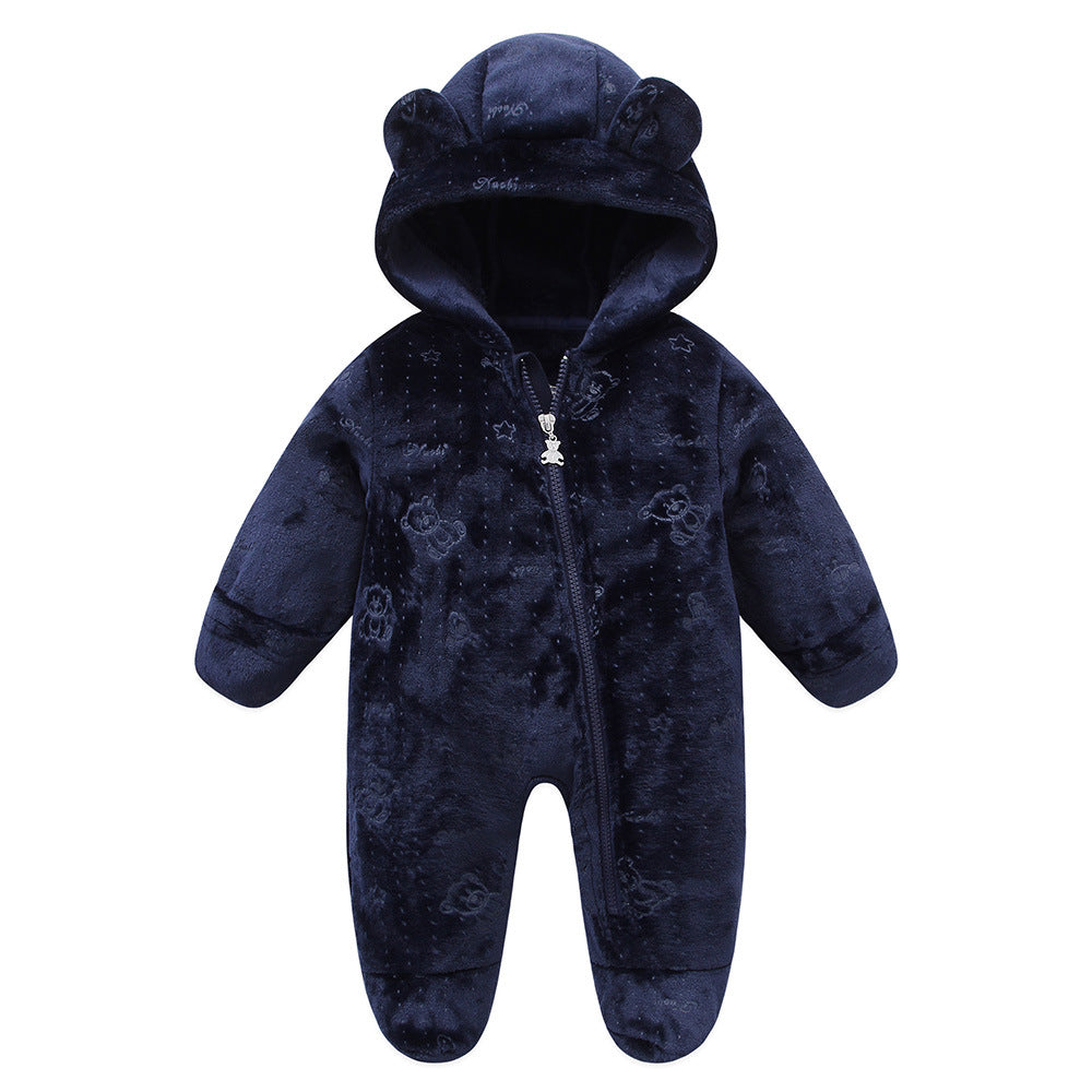 Newborn Clothes Baby Fleece-lined Jumpsuit