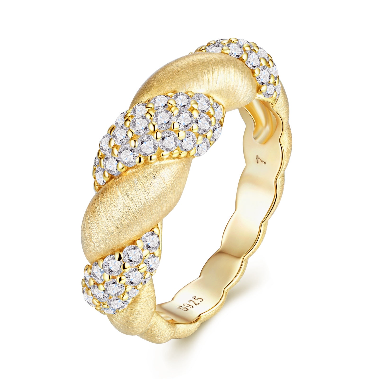 Tengman Moissanite Ring – S925 Silver Gold Plated | Diamond Sadaf