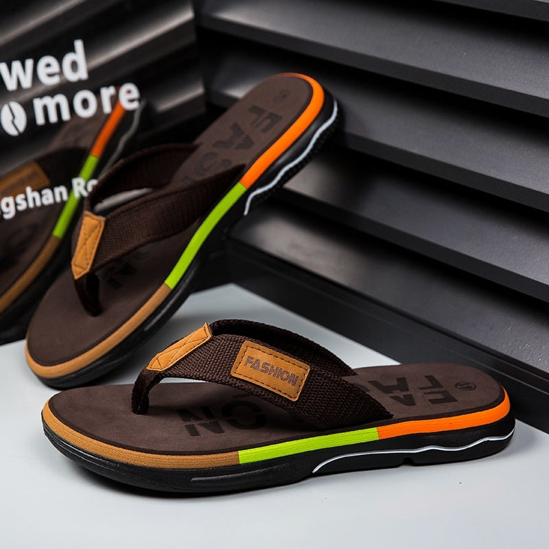 Flip Flops Summer Outdoor Non-slip Soft Bottom Sandals Woven Belt Clip